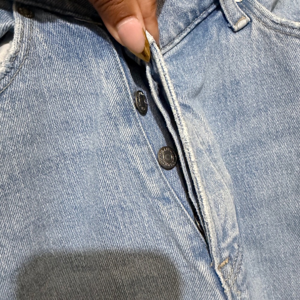 Abercrombie & Fitch Curve Love The Dad High Rise Crossover Jean Light Wash 28 6R - Picture 6 of 9